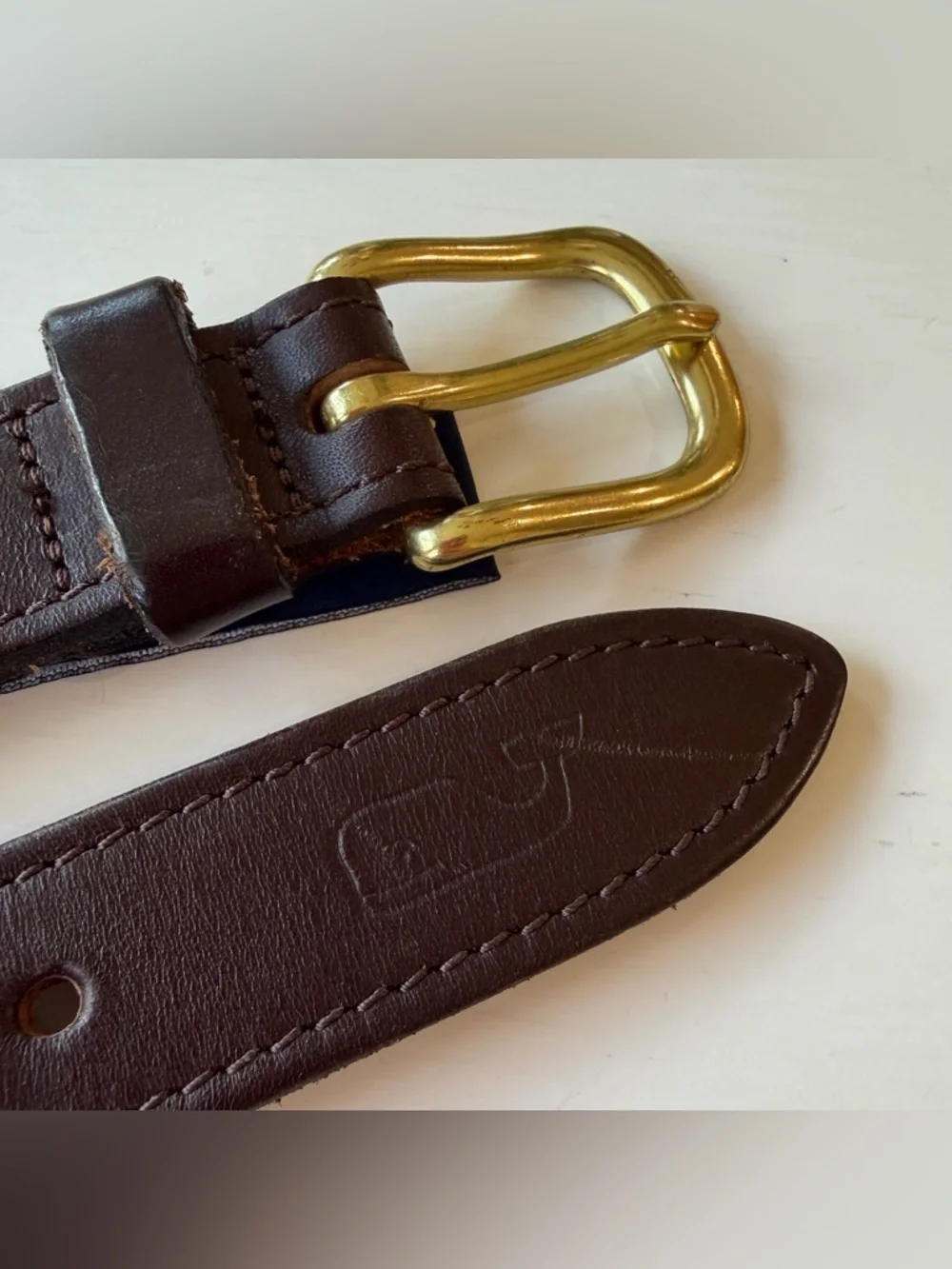 Vineyard Vines AMERICAN FLAG USA Canvas Brown Leather Belt Size 28 Boys
